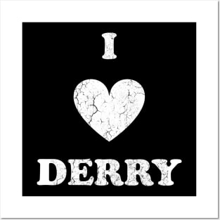 I Love Derry Distressed Design Posters and Art